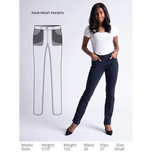 👖 7-Pocket Navy Dress Pant Yoga Pants, M